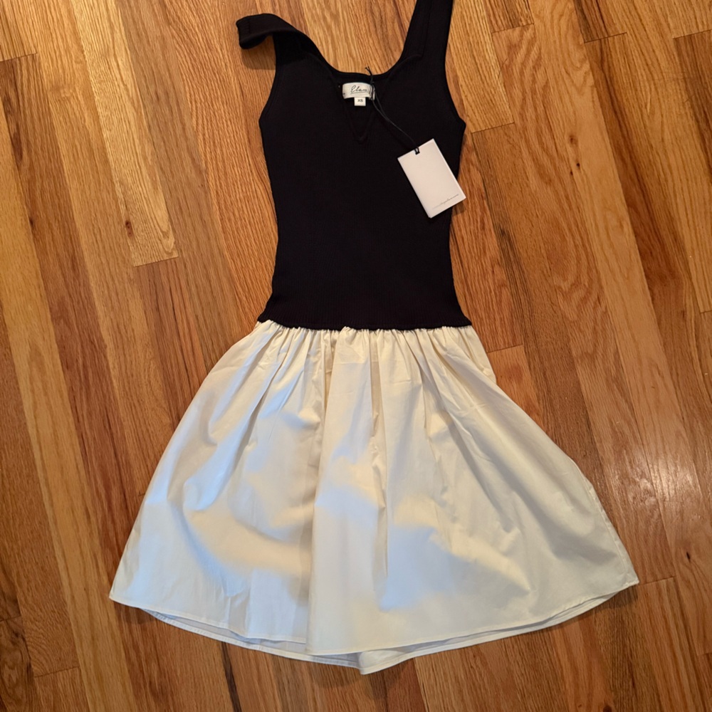 Elan Black and Cream Mini Dress